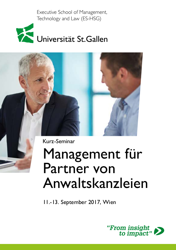 Universität St. Gallen (HSG) veranstaltet gemeinsam mit Law Business Anwaltsseminar in Wien