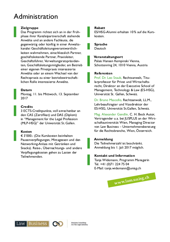 Universität St. Gallen (HSG) veranstaltet gemeinsam mit Law Business Anwaltsseminar in Wien – Bild 3