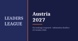 Leaders League Austria 2027 – six rankings reopened, submission deadline 23 October 2026
