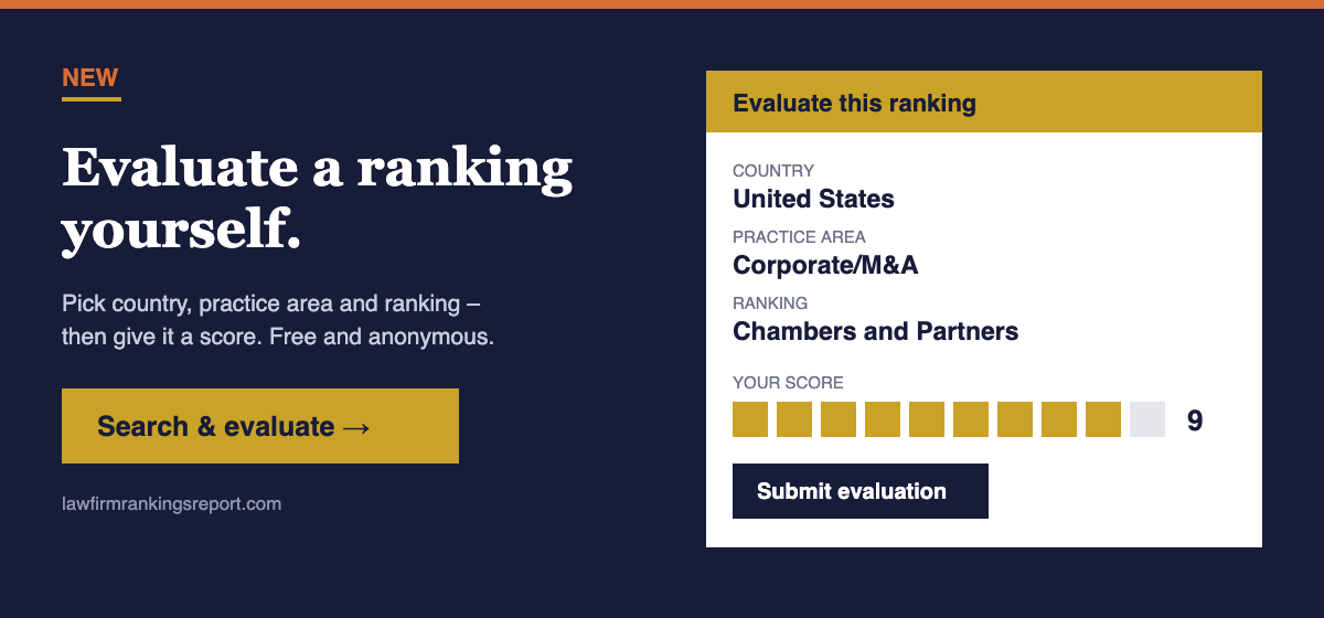 New: evaluate a law firm ranking yourself