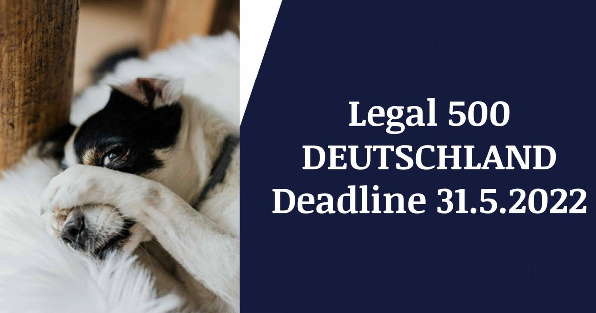Beitragsbild: Legal 500 Deutschland Deadline am 31.5.