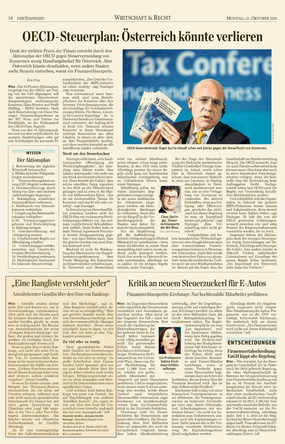 Interview im Standard mit Alexander Dillinger über Kanzlei-Ranglisten