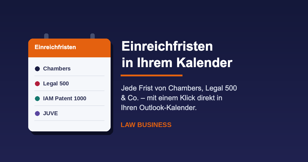 Alle Einreichfristen der Directories – mit einem Klick in Ihren Outlook-Kalender